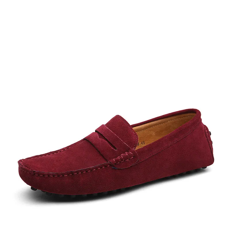 Men's faux suede penny loafers daily slip on flats