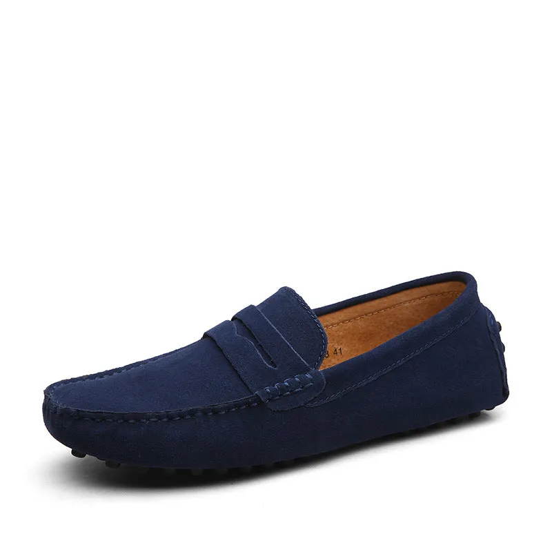 Men's faux suede penny loafers daily slip on flats