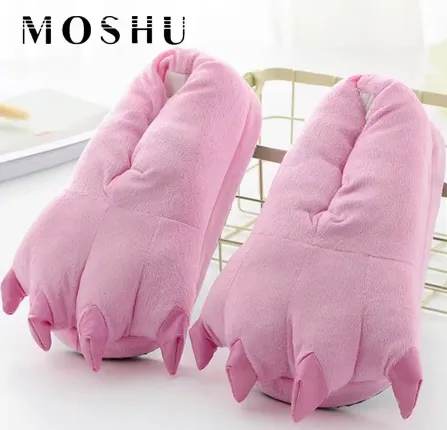 NEW Animal Paw House Slippers for Kids Funny Monster Claw Winter Slippers Plush Home Slippers, Kids Size 3/4