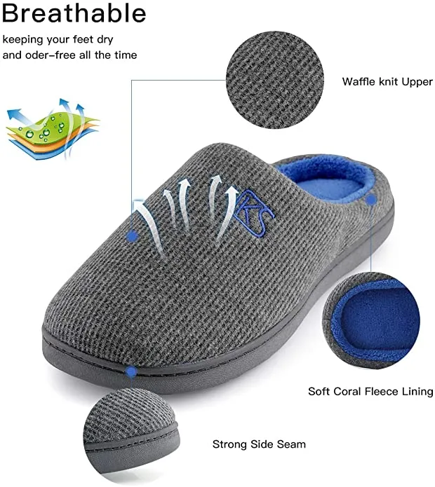 New K KomForme Men's Slippers Memory Foam House Slippers Cozy Home Shoes Indoor Outdoor, Sz 12/13