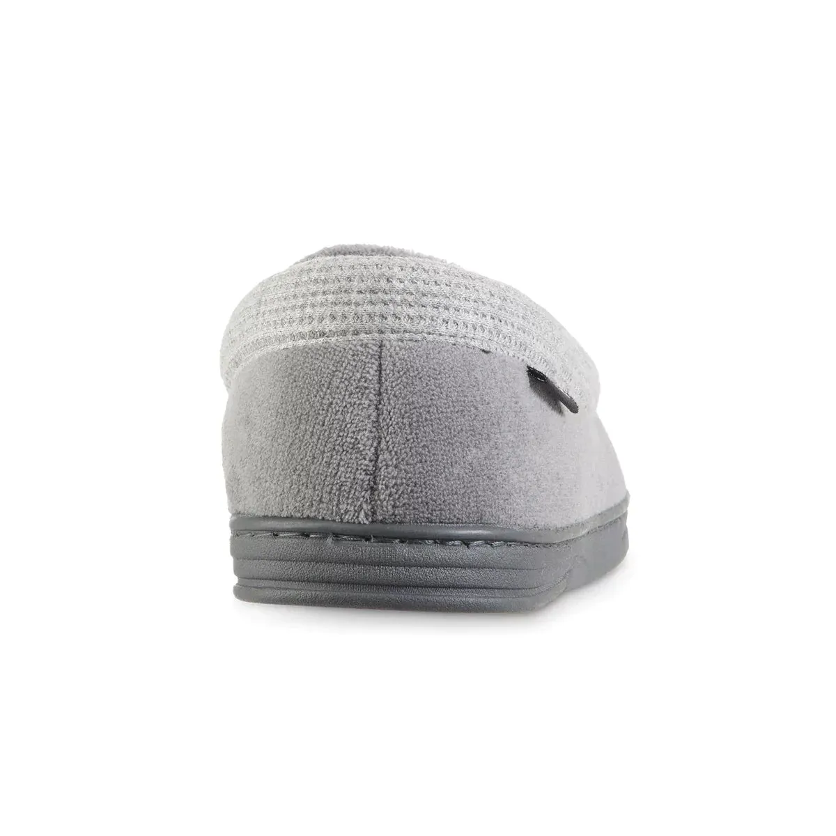 New Men's isotoner Microterry and Waffle Travis Moccasin Slippers, light grey Sz XXL 13-14