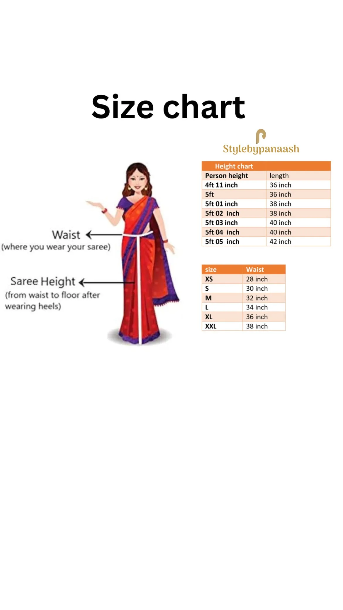 Orange Color Georgette Designer Readymade/Easy Saree (Clearance)