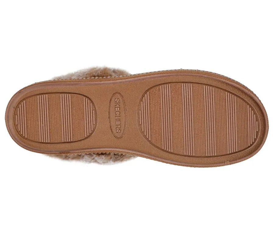 Skechers Womens Cozy Campfire Fresh Toast Vegan Slippers - Chestnut