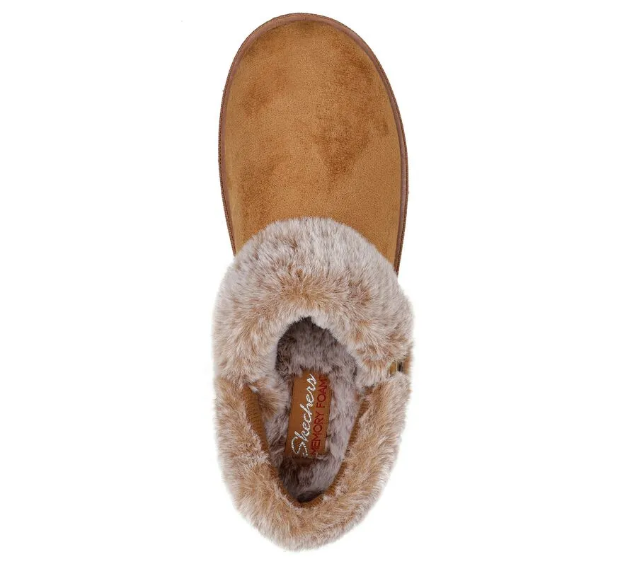 Skechers Womens Cozy Campfire Fresh Toast Vegan Slippers - Chestnut