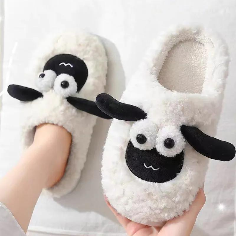 Slip-on Slippers Simple Lamb Thermal Cotton Slippers Comfortable Indoor cotton slippers Cozy Footwear Warm Cotton Slippers Unisex cotton Slippers couples cotton footwear, lioness-love