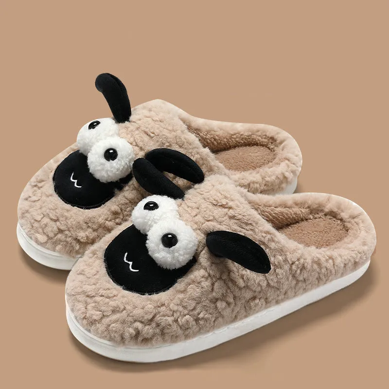 Slip-on Slippers Simple Lamb Thermal Cotton Slippers Comfortable Indoor cotton slippers Cozy Footwear Warm Cotton Slippers Unisex cotton Slippers couples cotton footwear, lioness-love