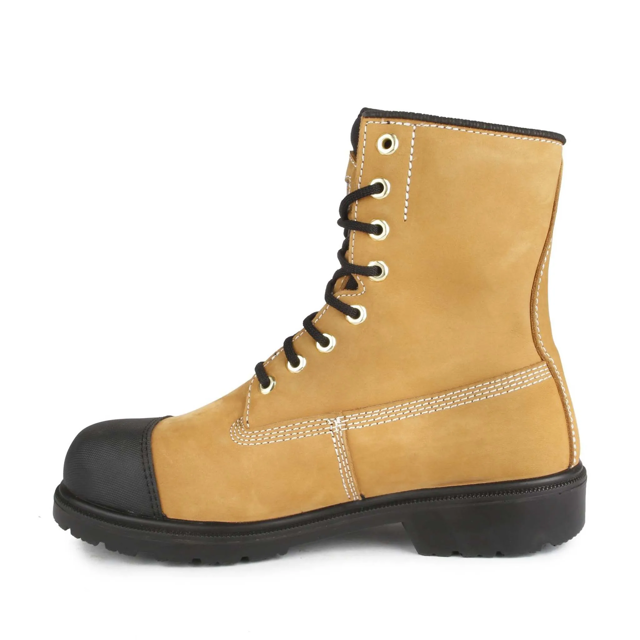 STC Men's 8" Hardcore Safety Work Boots | Waterproof Nubuck Leather, Steel Toe, Oil Resistant, Electric Shock & Puncture Resistant, Norwegian Cut | Sizes 7-14