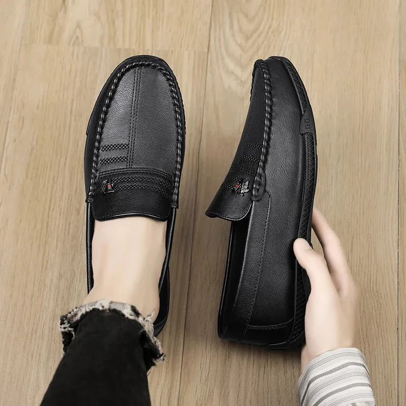 White Leather Men Casual Loafers