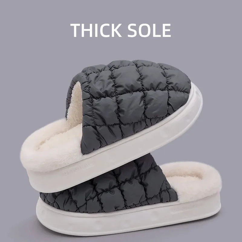 Winter Cotton Plush Slippers for Women