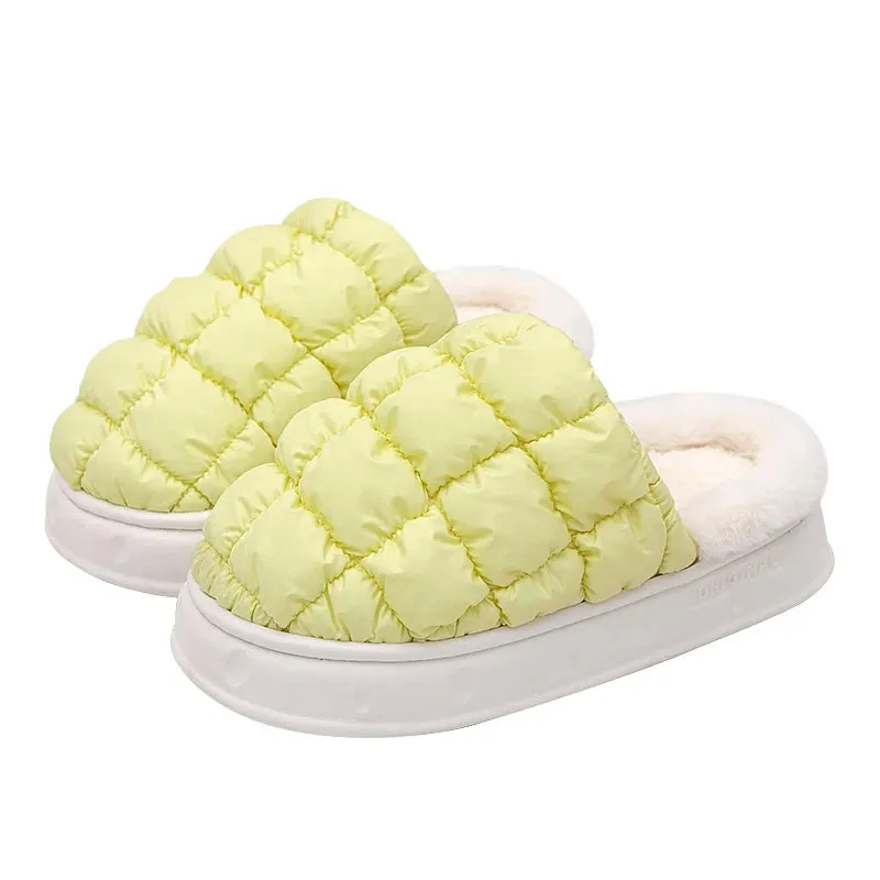Winter Cotton Plush Slippers for Women