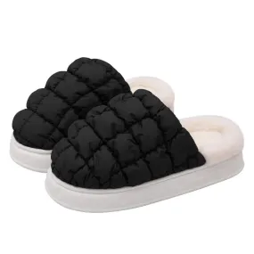 Winter Cotton Plush Slippers for Women