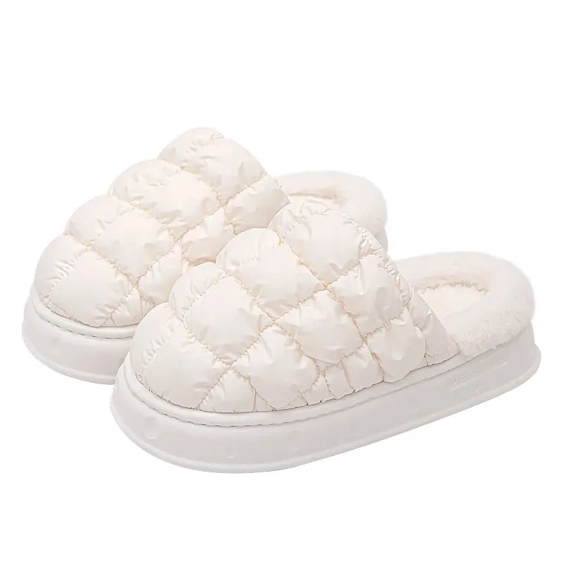Winter Cotton Plush Slippers for Women