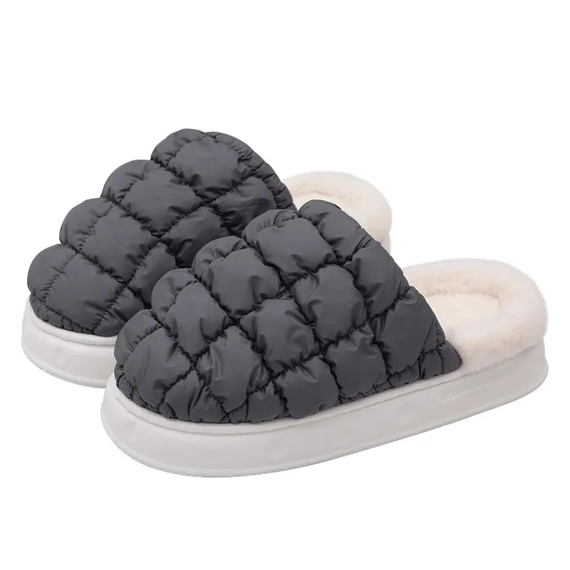 Winter Cotton Plush Slippers for Women