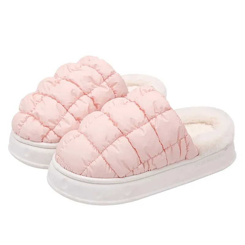 Winter Cotton Plush Slippers for Women