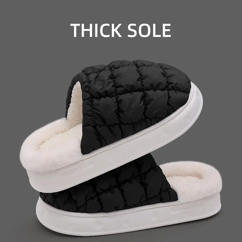 Winter Cotton Plush Slippers for Women