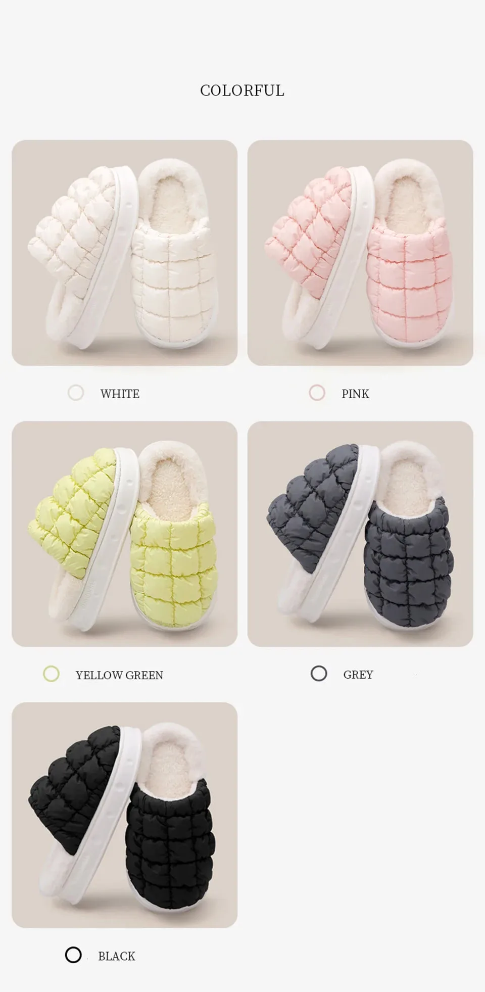 Winter Cotton Plush Slippers for Women
