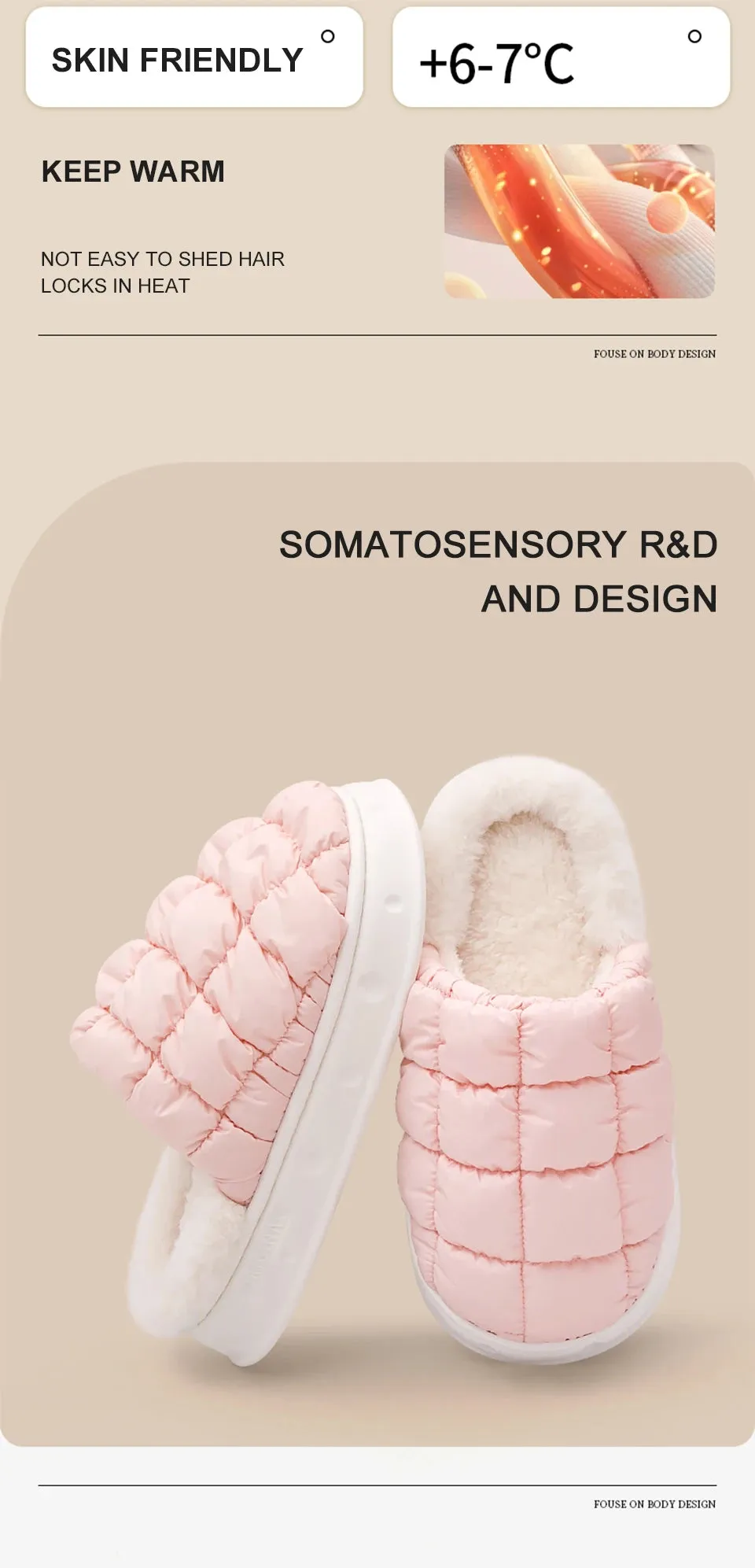 Winter Cotton Plush Slippers for Women