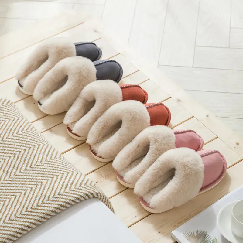 Winter Warm Home Slippers Women Bedroom Flat Indoor Fluffy Slippers for Men