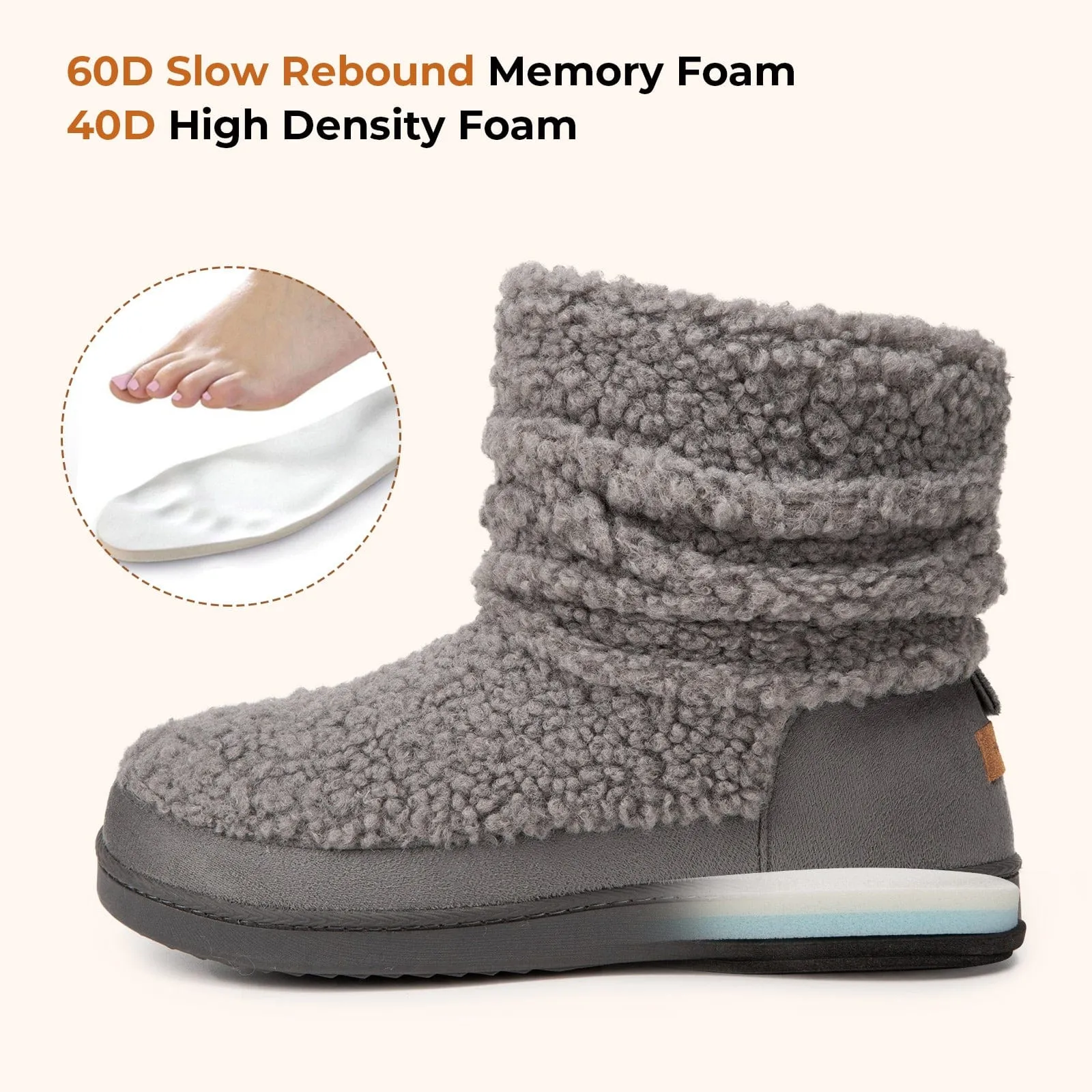 Women's Stacked Bootie Slippers Cute House Shoes