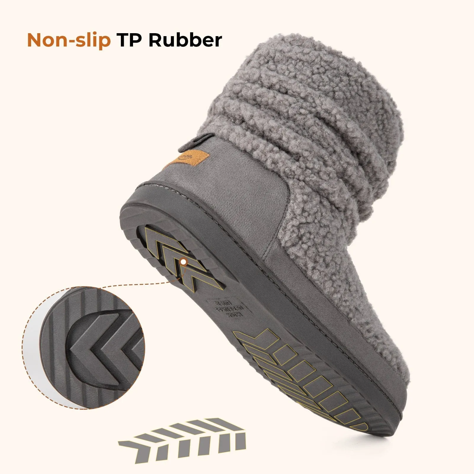 Women's Stacked Bootie Slippers Cute House Shoes