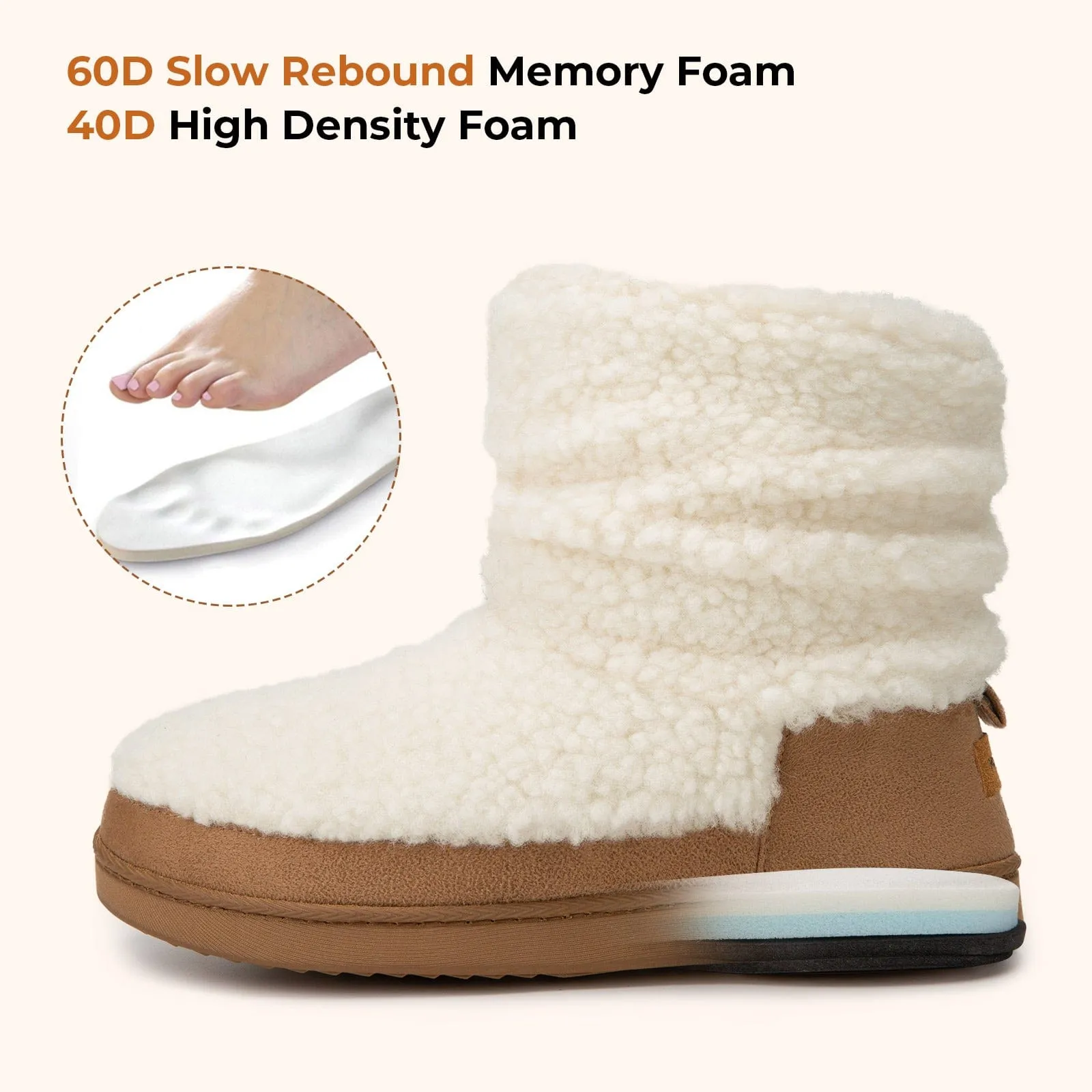 Women's Stacked Bootie Slippers Cute House Shoes