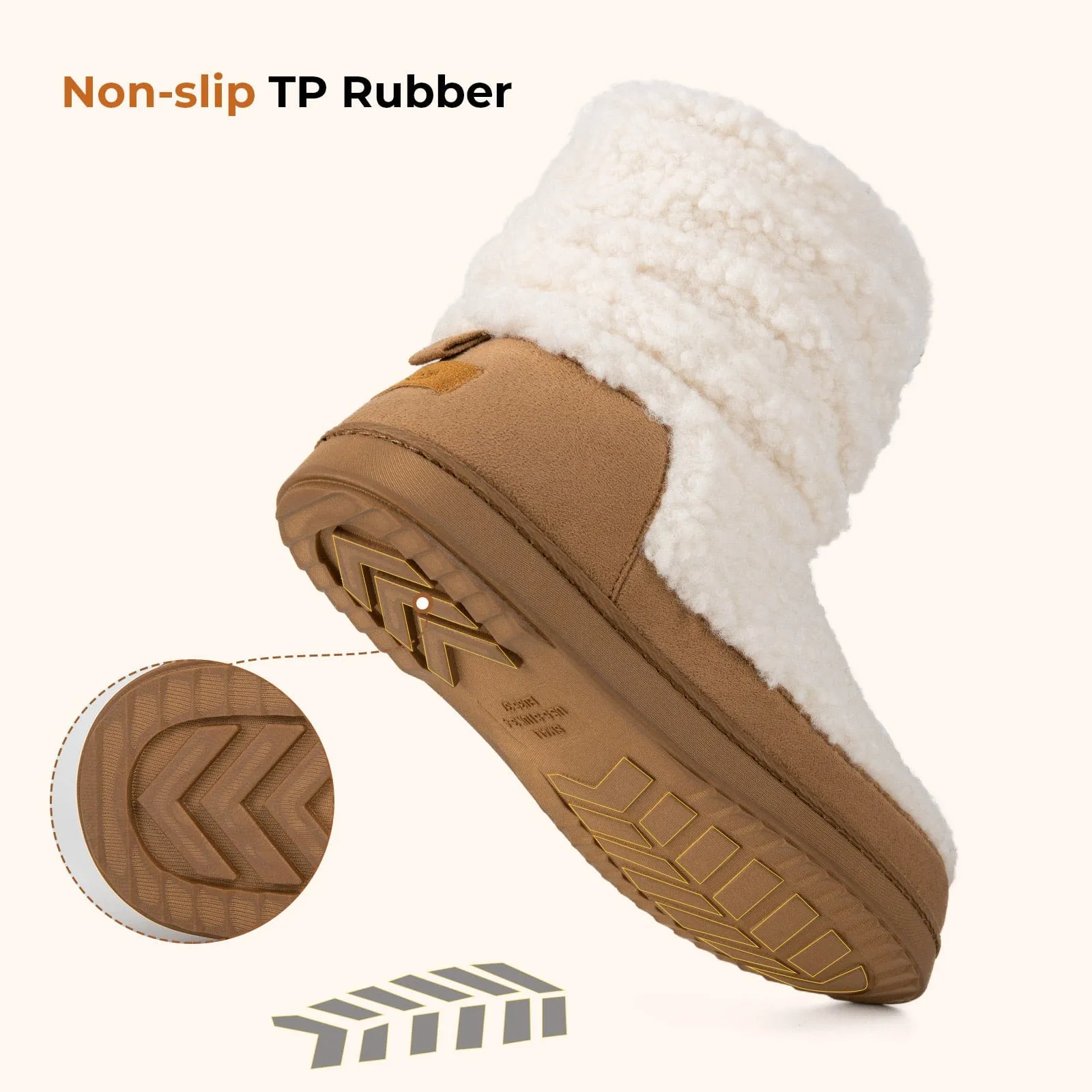Women's Stacked Bootie Slippers Cute House Shoes
